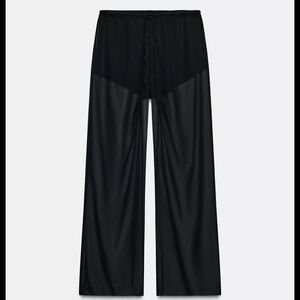 Black Sheer Wide-Leg Pants NWT